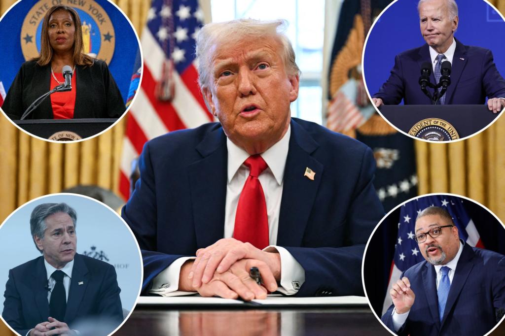 Exclusive | Trump stripping the security clearances from a new hit list of antagonists — including NY AG Letitia James, DA Alvin Bragg