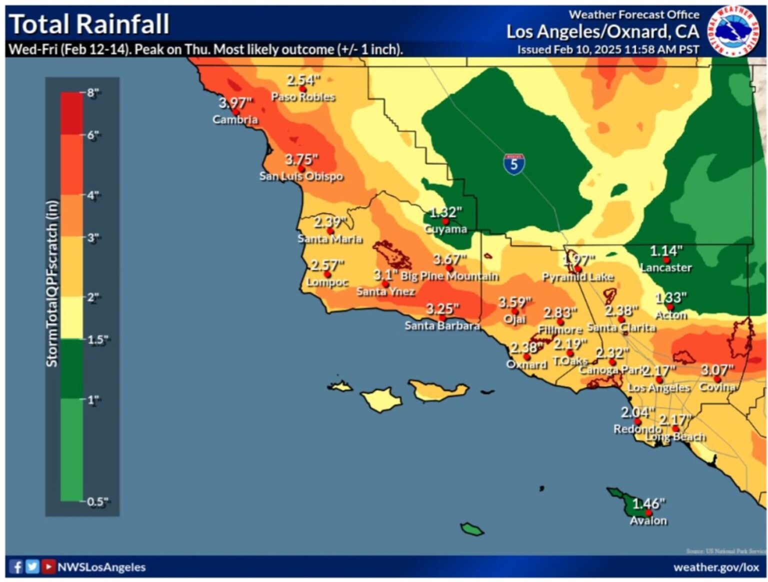 Map Shows California Cities Getting Hit Hardest by Huge Rainstorm
