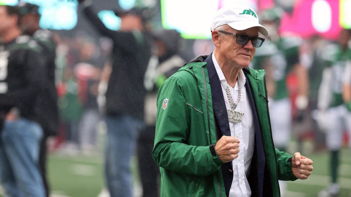 Team Owner Woody Johnson of the New York Jets cheers during introductions in the game between the Atlanta Falcons vs the New York Jets at MetLife Stadium on December 3, 2023 in East Rutherford, New Jersey.
