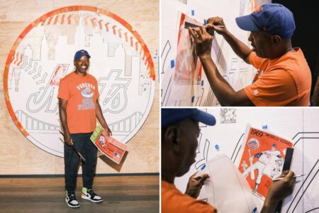 Def Jam legend who created cover of Biggie’s ‘Ready to Die’ takes on Mets logo in massive NYC collage