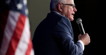 Tim Walz Talks to Anxious Iowa Democrats as Post-Election Travels Pick Up