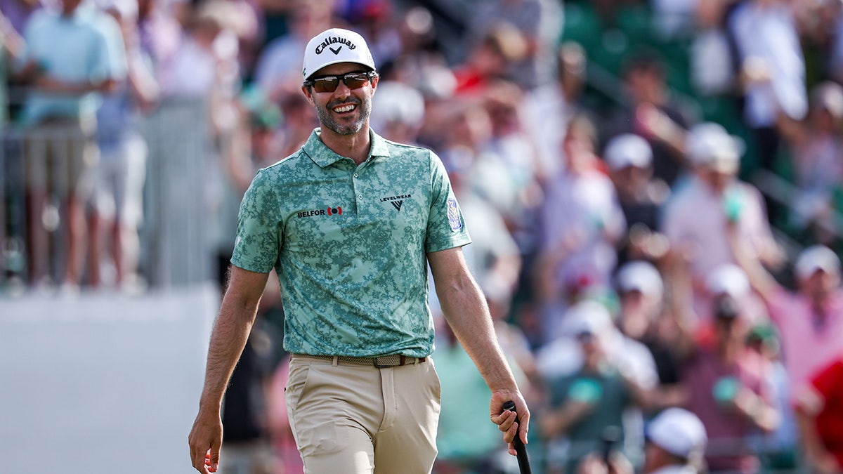 Adam Hadwin reacts