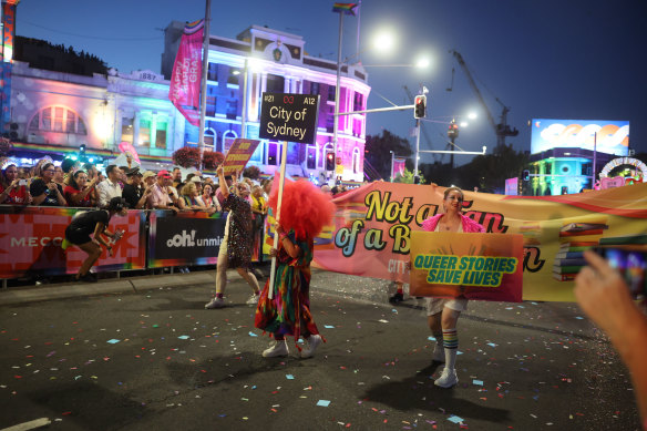 The City of Sydney Council contingent marched under the banner ‘Not a Fan of Book Bans’.