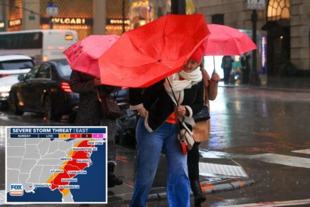 NYC set to be clobbered by heavy rain, winds up to 50 mph