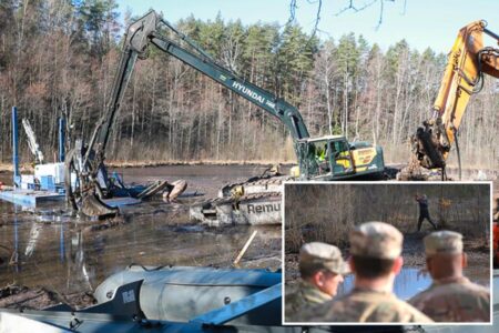 US Army vehicle recovered from Lithuanian swamp as fate of 4 missing soldiers remains unknown