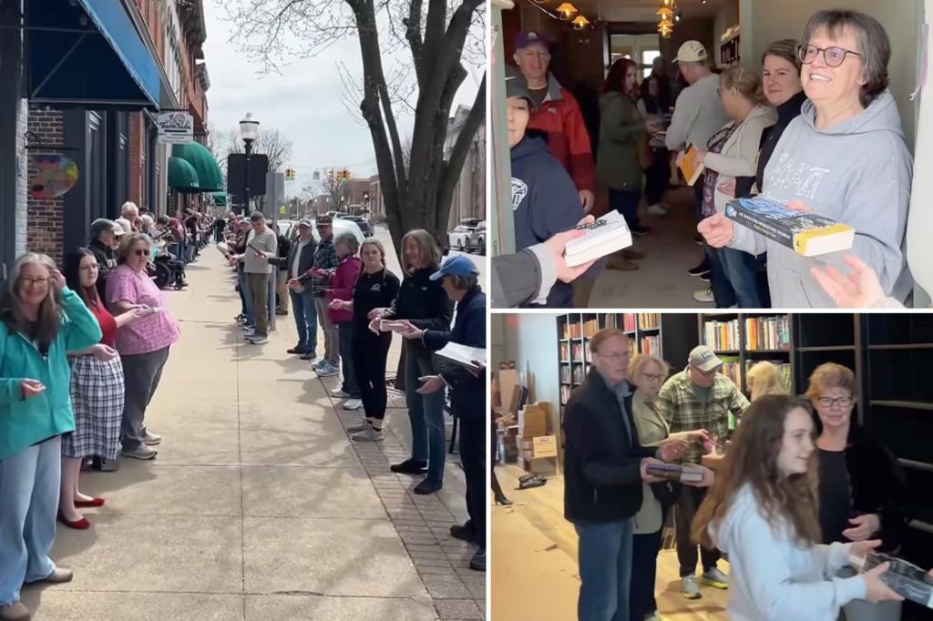 300 residents in small Michigan town help bookstore move 9K titles to new shop space with ‘book brigade’: video