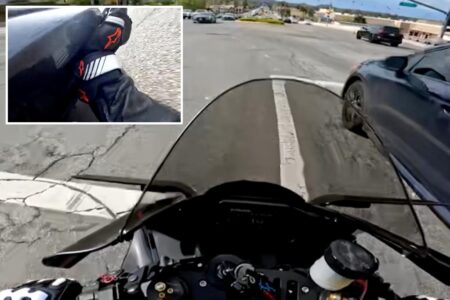 California driver drags motorcyclist in caught on camera road rage dispute, charged with attempted murder