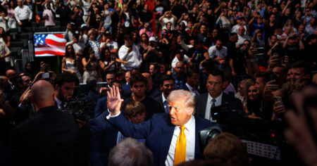 Trump and Some of His Cabinet Members Attend U.F.C. Fight in Miami