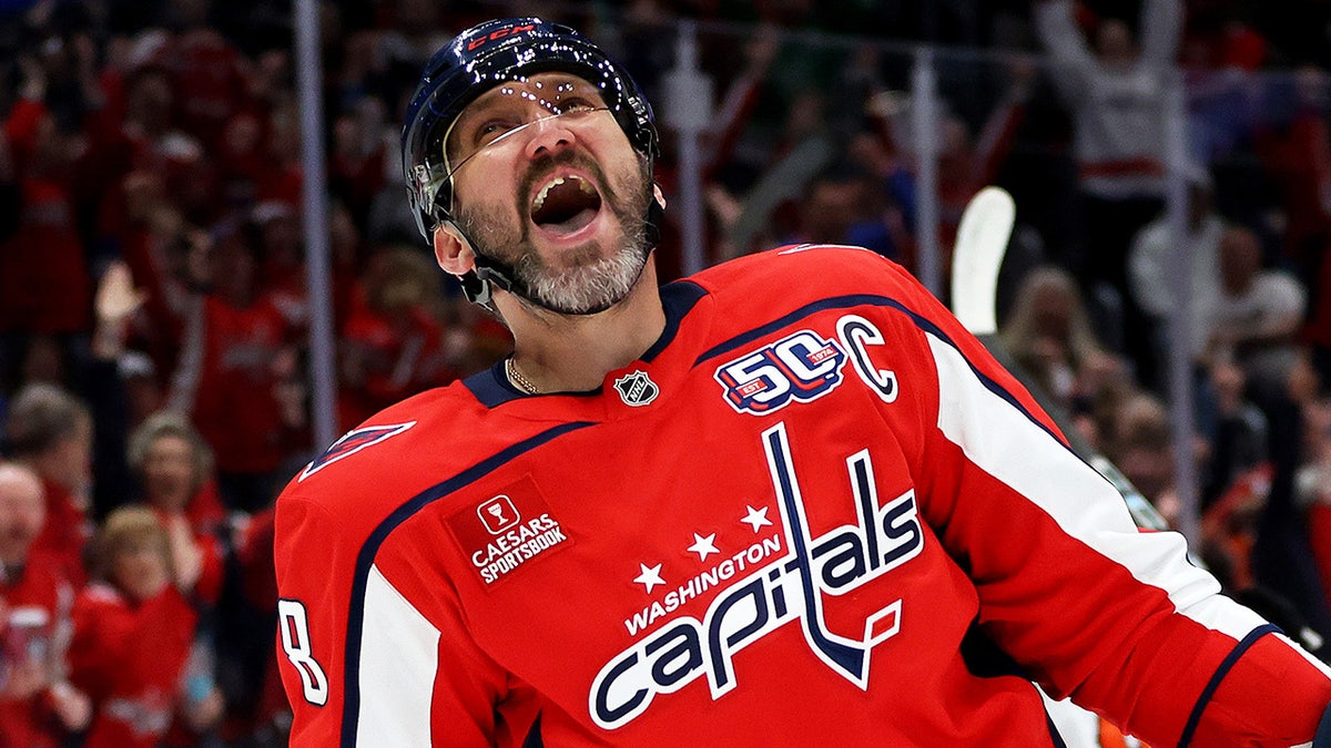 Ovechkin celebrates