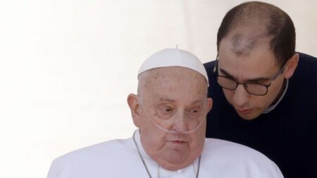 Pope appears in St. Peter's Square for first time in weeks
