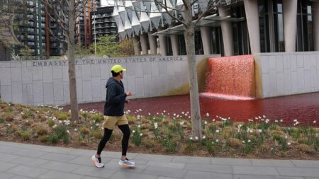 Greenpeace UK leader arrested for targeting American embassy with ' blood-red dye’: report