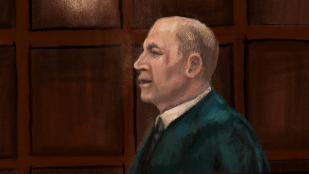 A sketch of Tony Mokbel in court.
