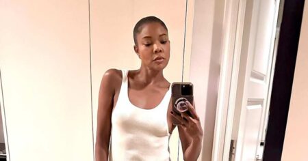 Gabrielle Union Teases Her Figure in a Sheer Tank Top and Itty Bitty Skirt