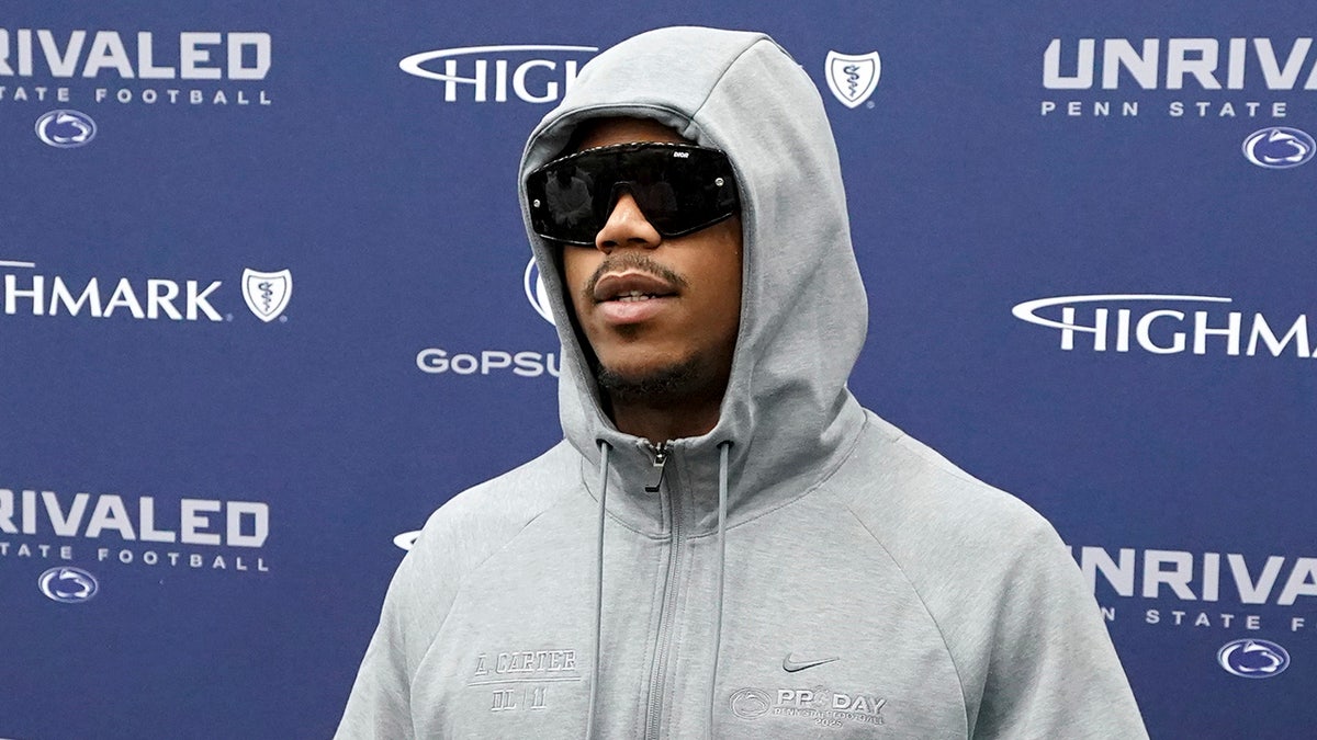 Abdul Carter talks to media