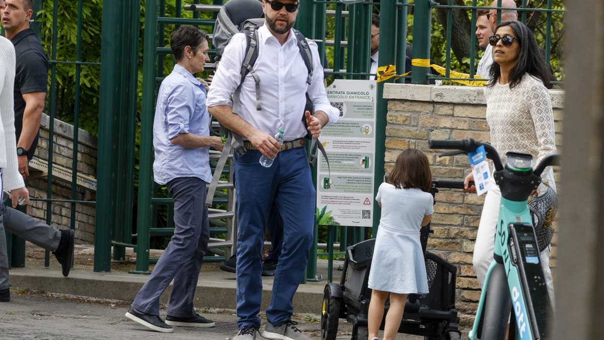 JD Vance with his family in Rome