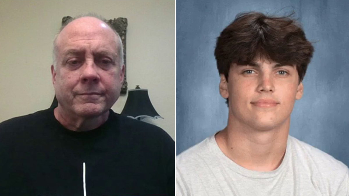 Austin Metcalf’s father, Jeff Metcalf, speaks about the stabbing death of his son at a high school track meet and Austin Metcalf picture split image