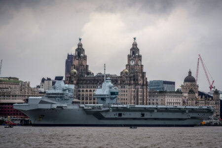 Aircraft Carrier HMS Prince of Wales Heading for West Pacific