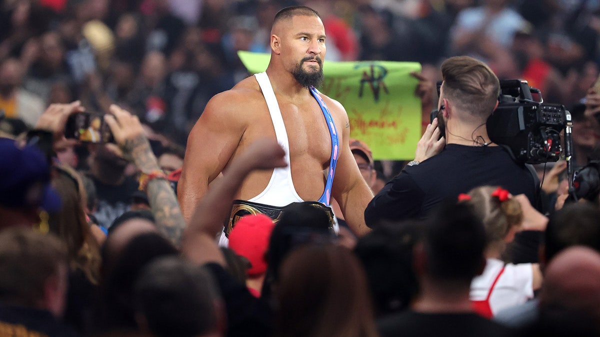 Bron Breakker down to the ring