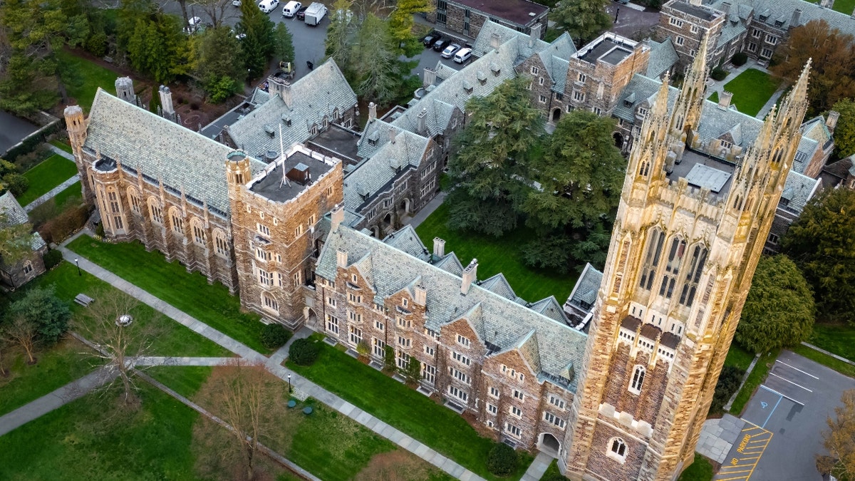 Birds-eye view of Princeton University's campus