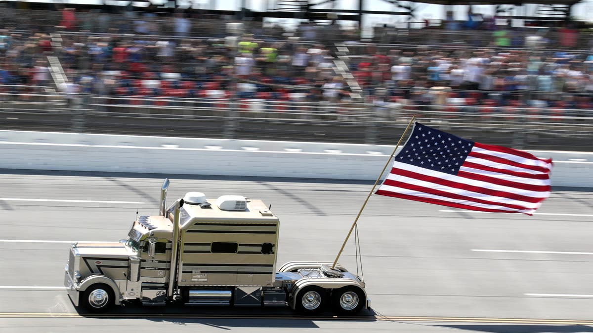 American flag on semi 