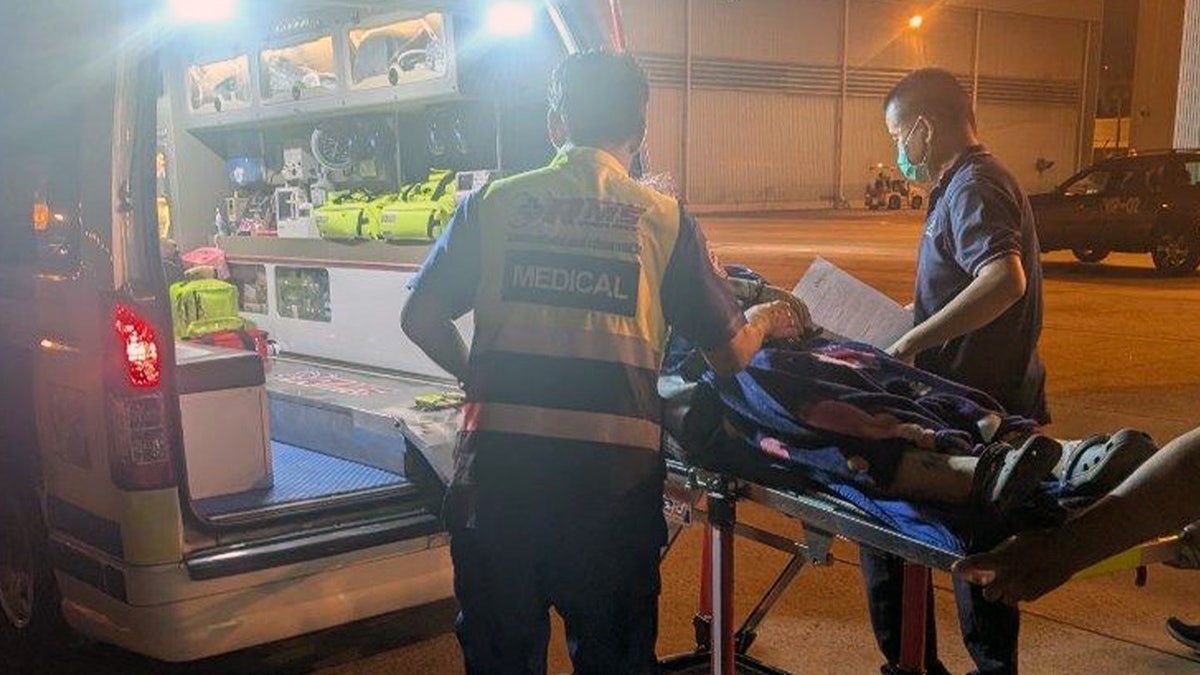 Sierra Fairhurst in an ambulance