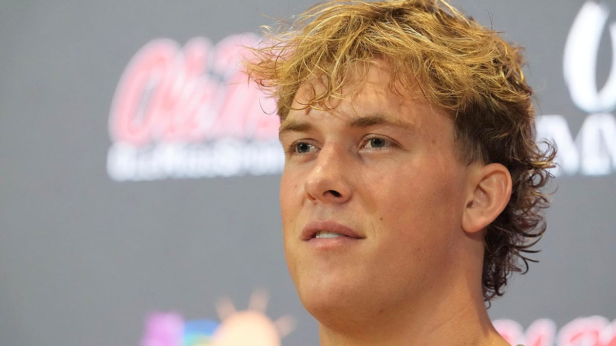 Jaxson Dart speaks to media