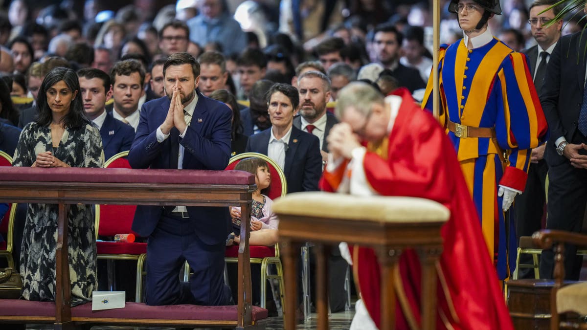 JD Vance at a church in Rome