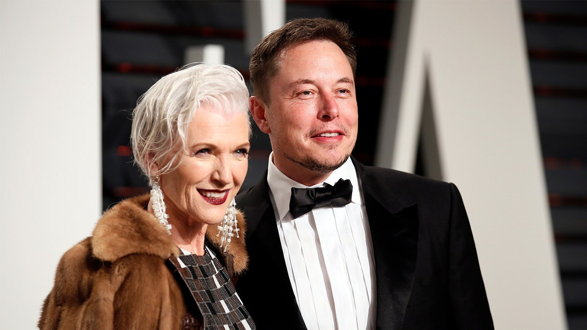 Elon Musk with his mother