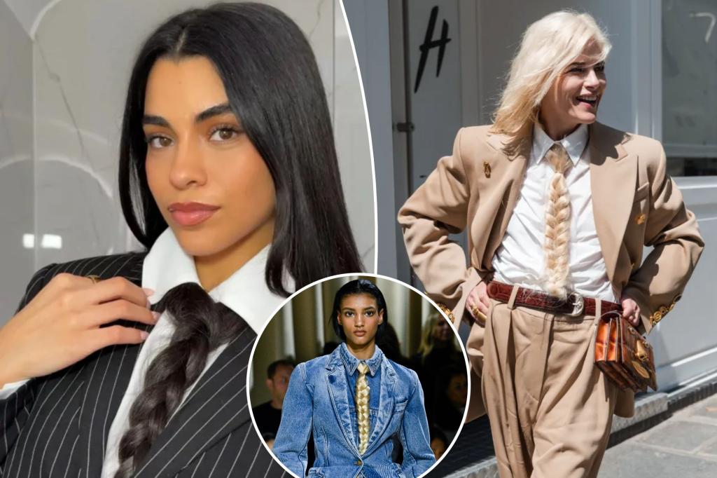 Exclusive | Hairs looking at you! ‘Hideous’ braided hair necktie trend celebs and bold fashionistas are loving can’t be stopped: ‘Campy magic’