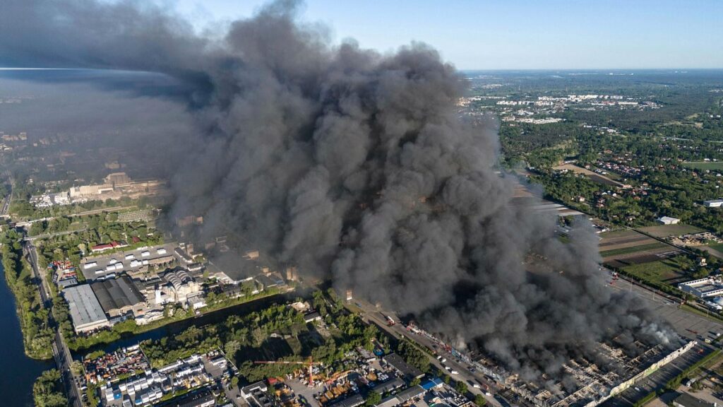 Poland blames Russia for arson attack on Warsaw shopping centre