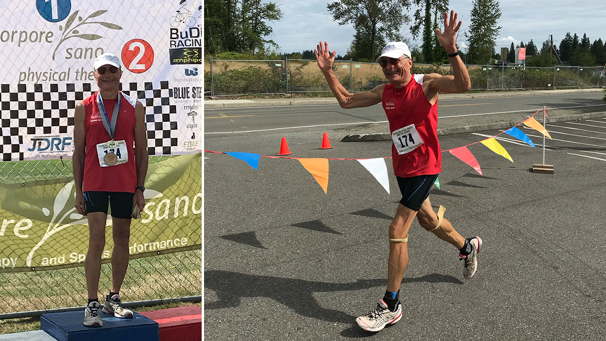 Dr. Dennis Smith running at race