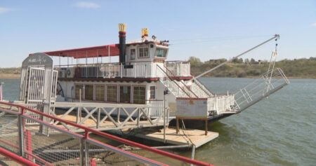 Saskatchewan riverboat docked indefinitely due to low water levels, sand buildup
