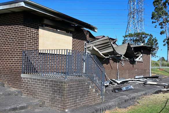 The clubhouse at Mayfield Reserve on May 3 after a blaze which police are deeming to be suspicious.