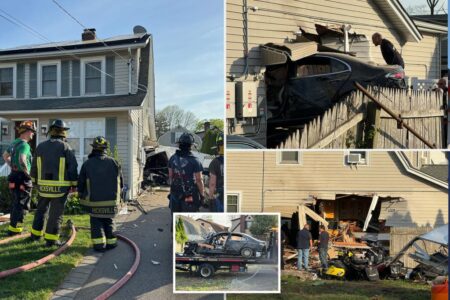 Mercedes smashes through Long Island home, leaving trail of damage in its wake