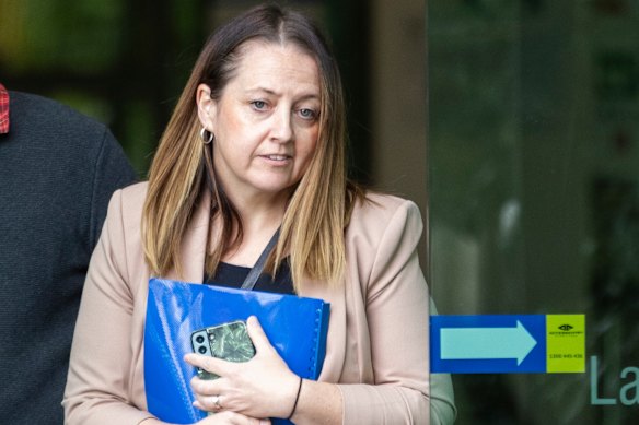 Witness Kylie Ashton outside court.