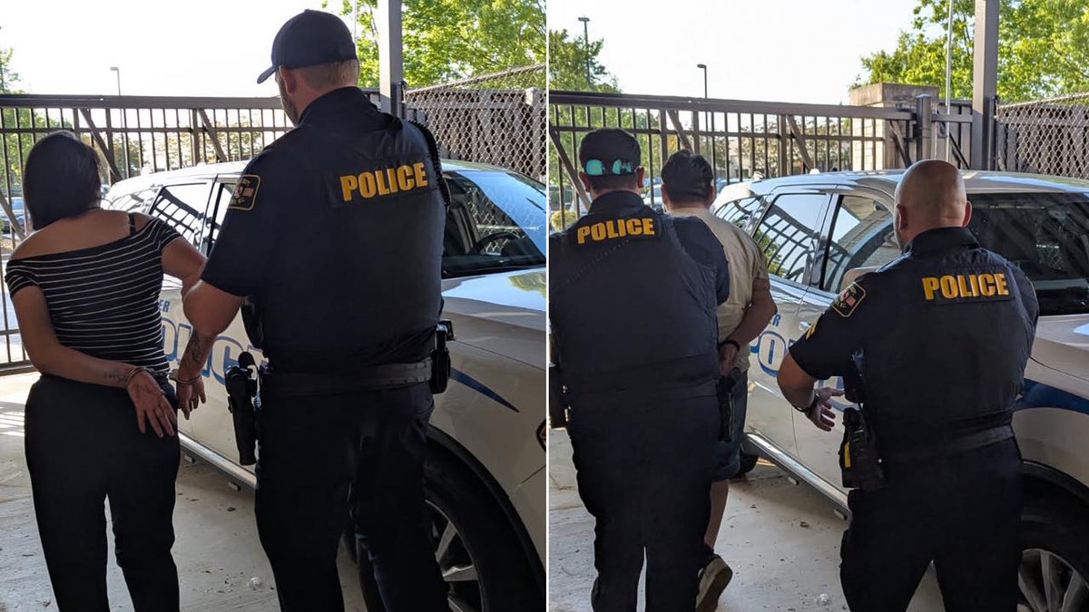 Police arresting Paola Duran Duran and Miguel Angel Duran Duran