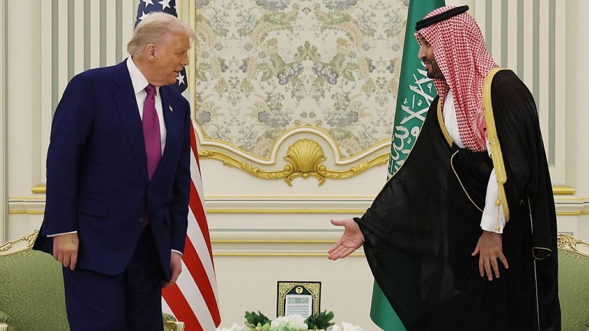 RIYADH, SAUDI ARABIA - MAY 13: U.S. President Donald J. Trump and Saudi Crown Prince Mohammed bin Salman attend a bilateral meeting at the Saudi Royal Court on May 13, 2025, in Riyadh, Saudi Arabia. Trump begins a multi-nation tour of the Gulf region focused on expanding economic ties and reinforcing security cooperation with key U.S. allies. (Photo by Win McNamee/Getty Images)
