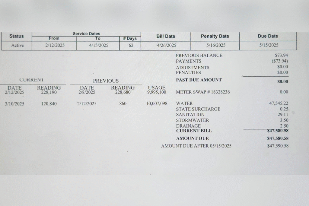 Millennial Man Opens Water Bill, Discovers He Owes $47,590