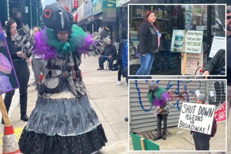 Exclusive | Pigeon-costumed activists cry fowl over NYC pet shop as cops try to defuse tensions