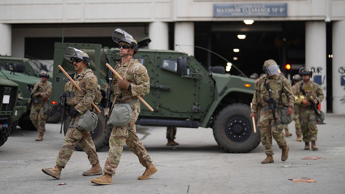 National Guard with vehicles