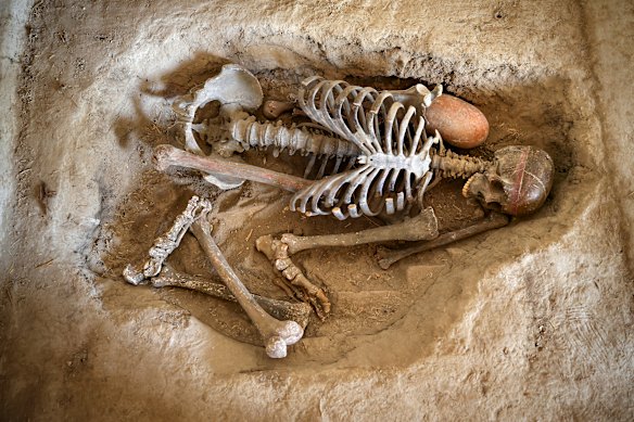 The dead were buried underneath their homes, often with a diverse array of offerings.