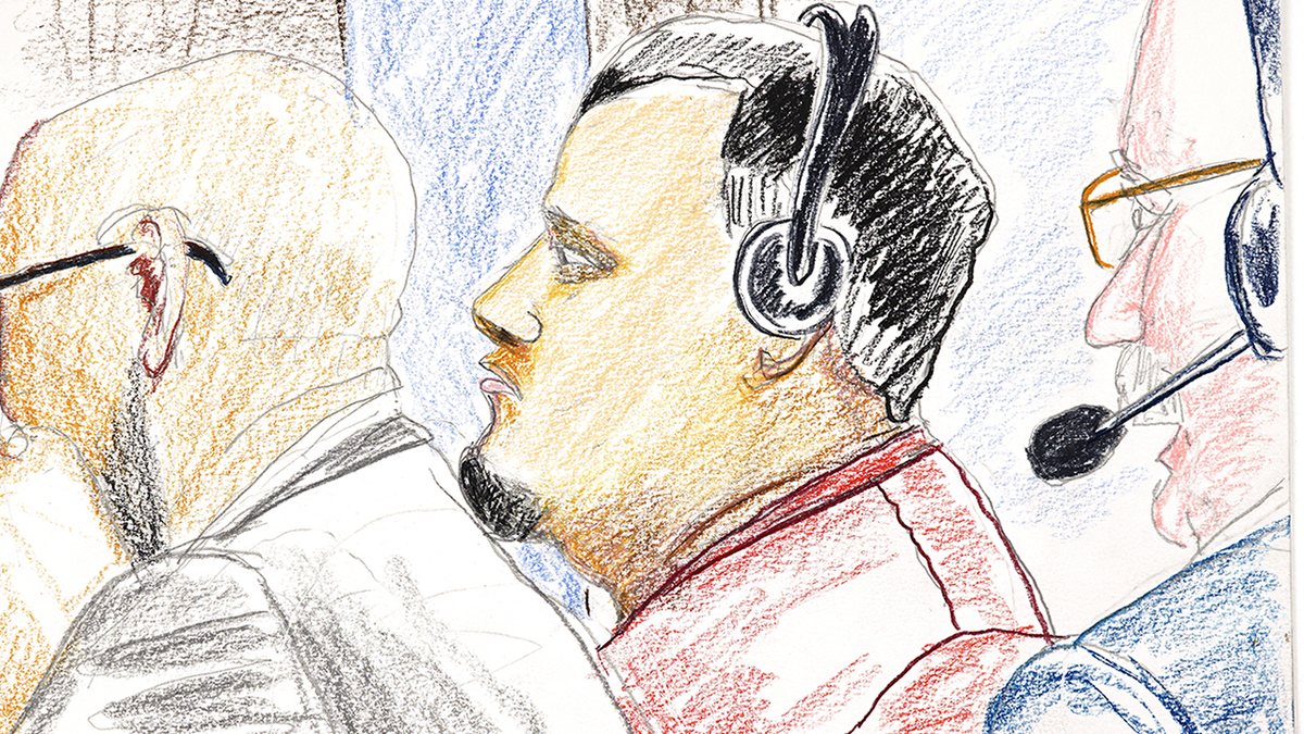 Abrego Garcia, translator shown in color sketch