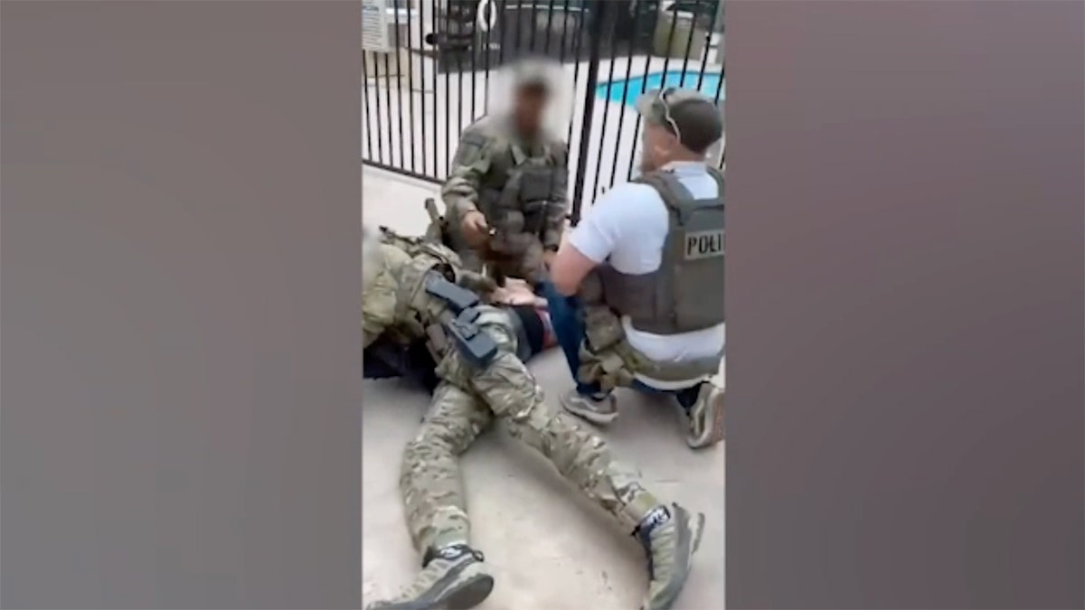 ICE video screenshot showing a knife being confiscated from a ‘violent Venezuelan alien'