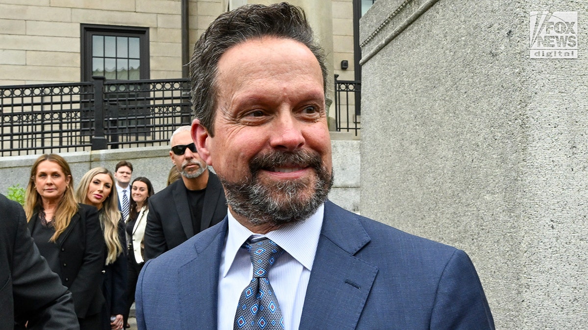 Lawyer Alan Jackson outside the courthouse during the Karen Read retrial.