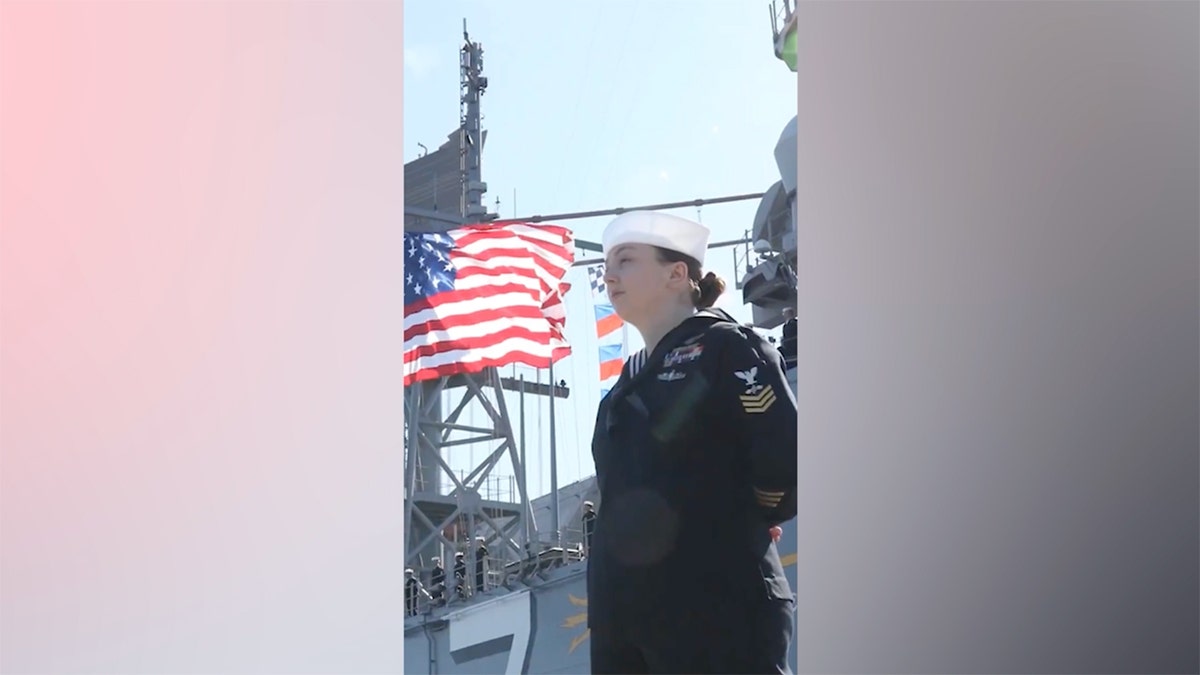 navy recruitment flag sailor