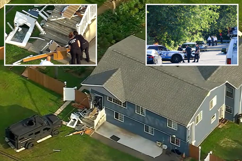 Long Island cop shot in face by gunman as he tries to serve warrant in homicide probe
