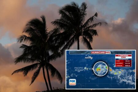 Tropical Storm Iona forms south of Hawaii in Central Pacific with winds up to 40 mph