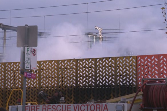 Smoke was seen coming from the  bridge.