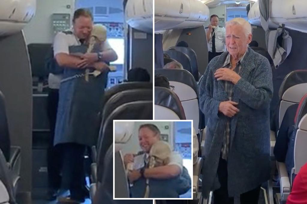 Utah pilot surprises grandma who had no idea her grandson was flying the plane she was on, heartfelt video shows