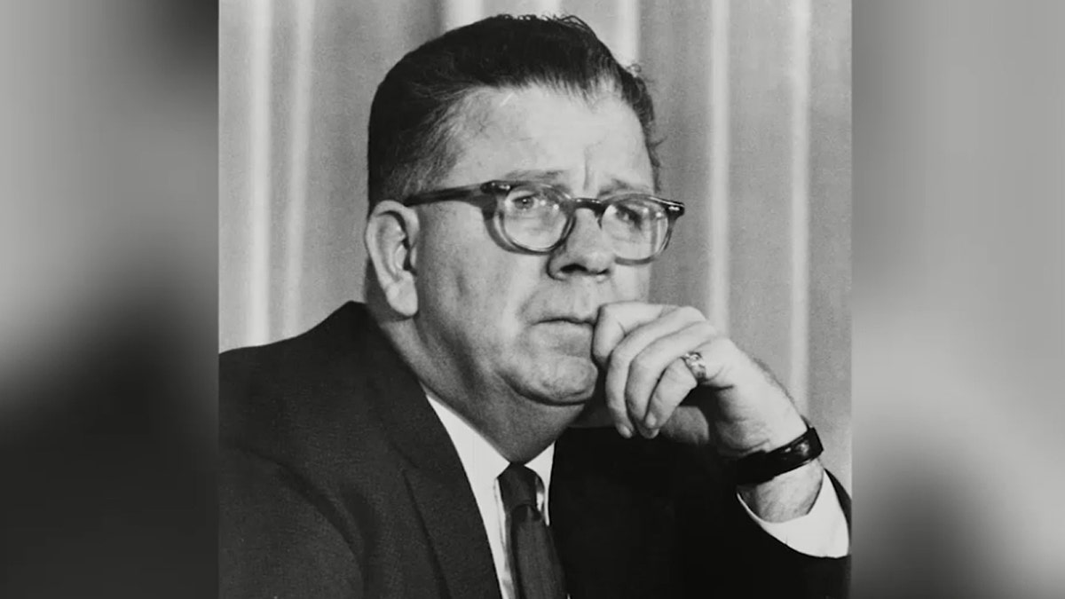 A still image of former Teamsters president Frank Fitzsimmons